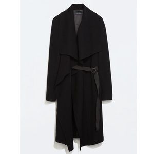 Zara Waterfall Coat in Black